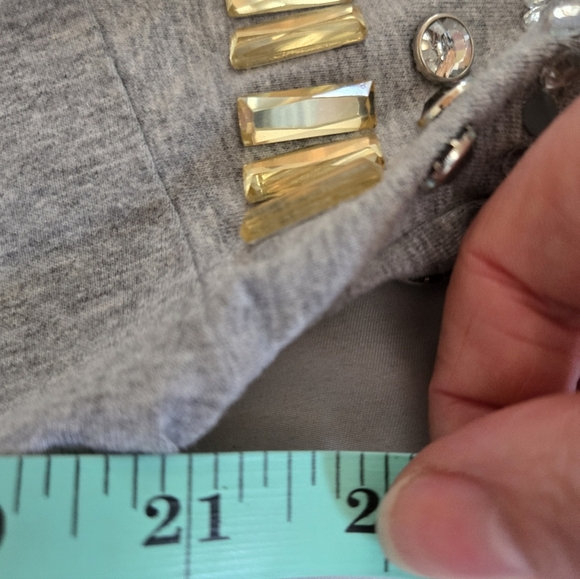 Michael Kors | Bejeweled Sleeves Gray Women's Top, Size Xs (Oversized) - Picture 9 of 9